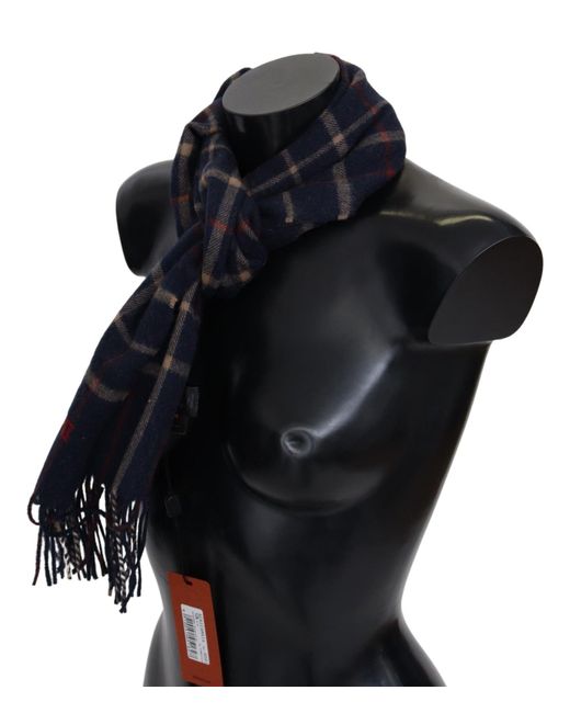 Missoni Black Checkered Neck Wrap Fringes Scarf