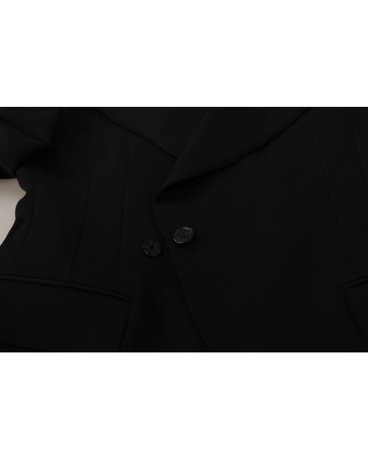 Dolce & Gabbana Black Wool Single Breasted Jacket Blazer for men