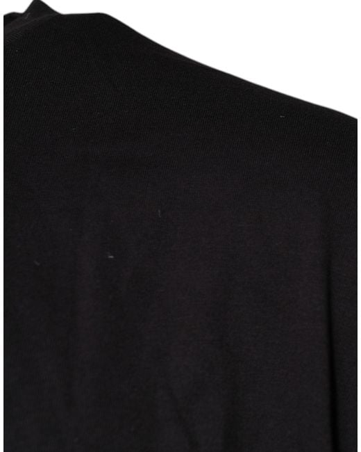 Dolce & Gabbana Black Logo Print Cotton Crew Neck T-Shirt for men