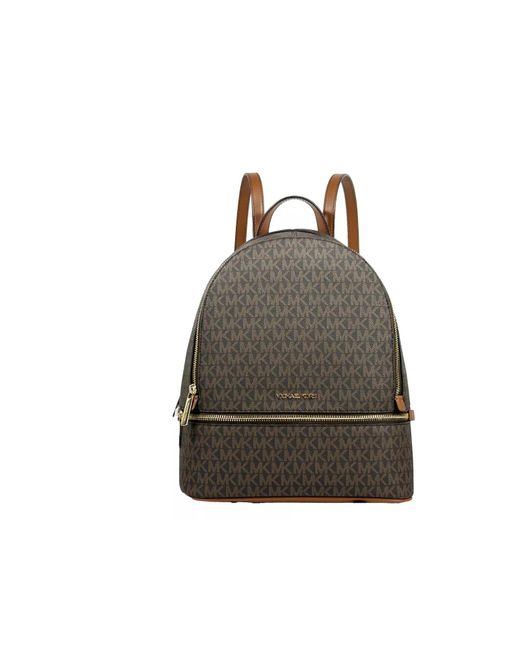Michael Kors Black Rhea Medium Pvc Backpack Bookbag Brown