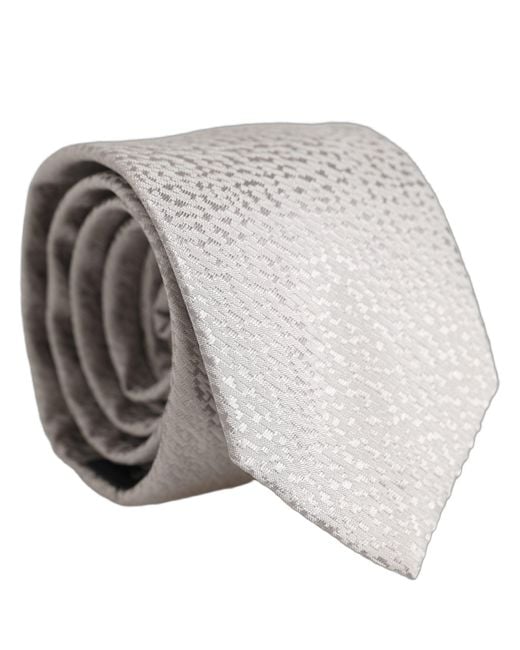 Dolce & Gabbana Men Gray 100% Silk Textured Adjustable Tied Necktie Tie for men