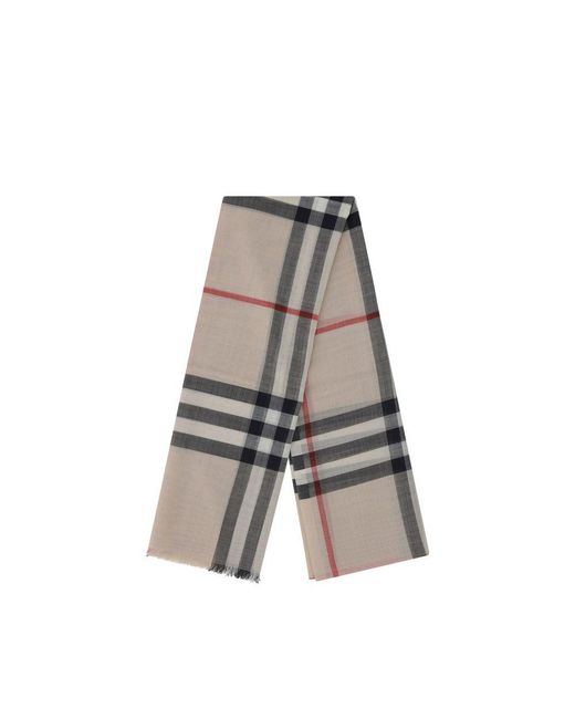 Burberry Gray Beige Wool Oves Aries Scarf