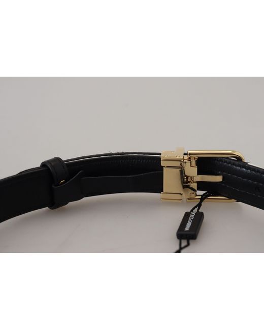 Dolce & Gabbana Black Patchwork Metal Buckle Belt