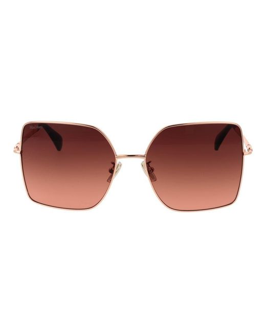 Max Mara Brown Rose Gold Metal Sunglasses for men