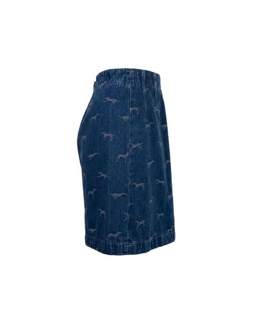 Trussardi Blue Cotton Skirt