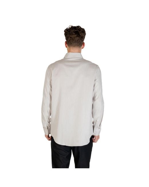 ARMANI EXCHANGE Gray Cotton Pattern Shirt for men