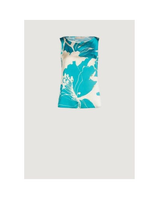 Rinascimento Blue Turquoise Polyester Blouse