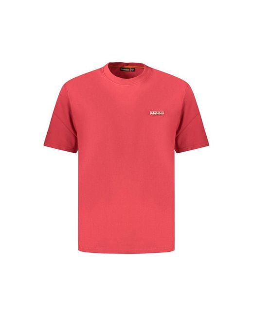Napapijri Pink Rosso Cotton Men Shirt for men