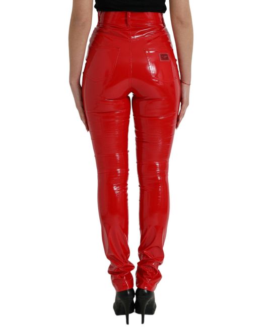 Dolce & Gabbana Red Chic High Waist Skinny Pant