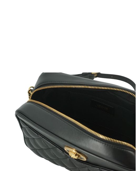 Versace Black Lamb Leather Medium Camera Shoulder Bag