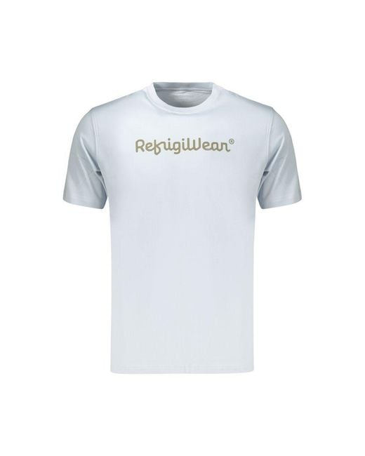 Refrigiwear Blue Azure Cotton Mens Tshirt for men