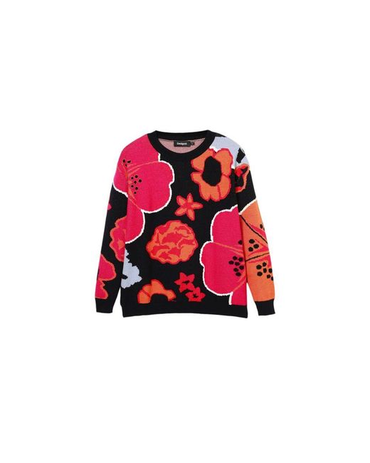 Desigual Red Black Polyamide Sweatshirt