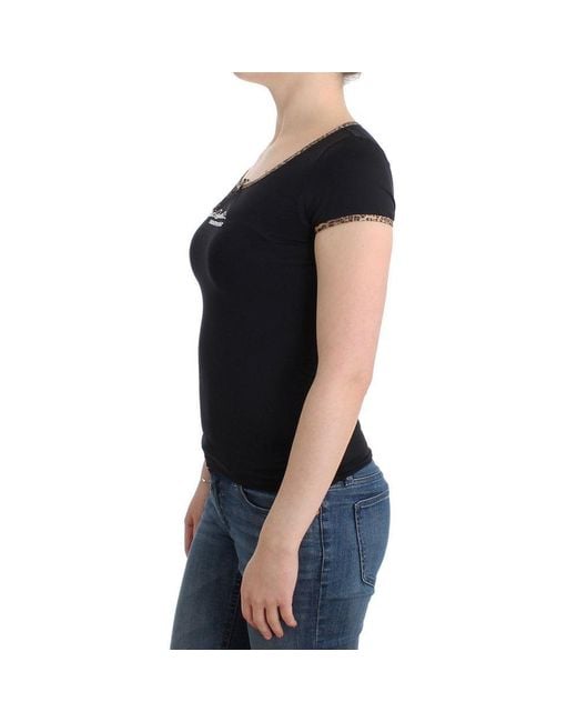 Roberto Cavalli Black Elastane Top