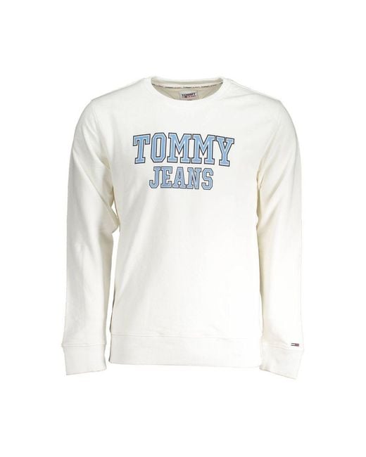 Tommy Hilfiger White Bianco Cotton Mens Sweatshirt for men