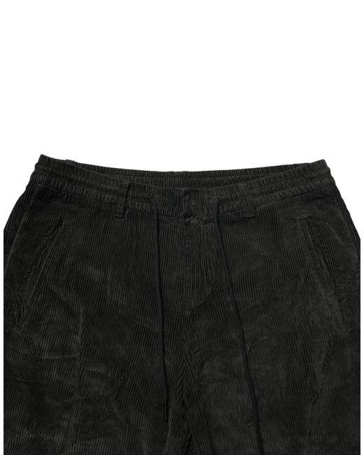 Dondup Black Mid Waist Cropped Corduroy Men Trouser Pants for men