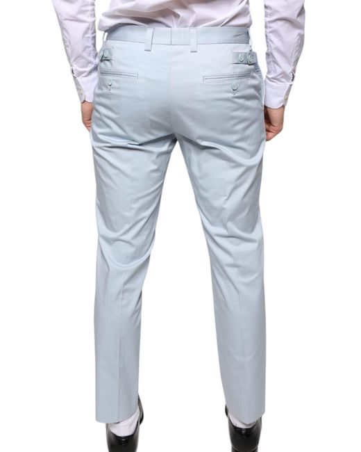 Dolce & Gabbana Blue Cotton Dress Pants for men