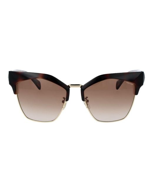 Police Brown Plastic Sunglasses