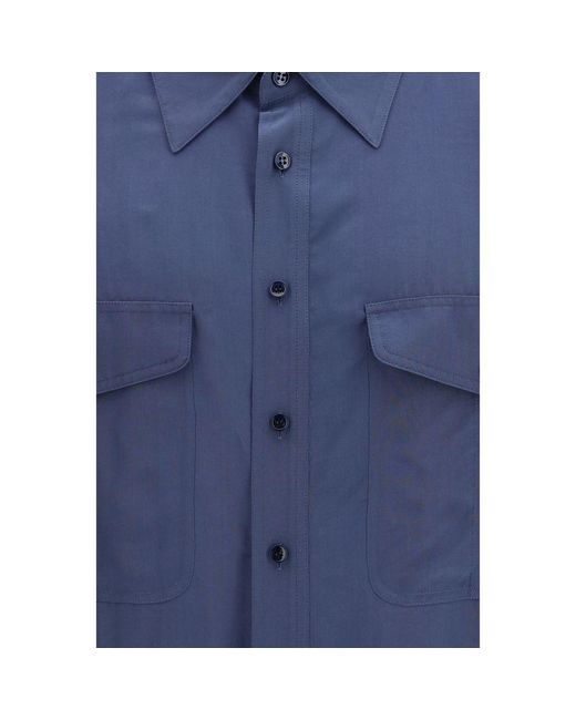 Saint Laurent Blue Viscose Dress Shirt for men
