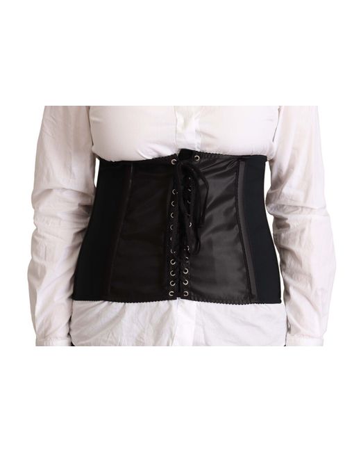 Dolce & Gabbana White Chic Corset Belt Top