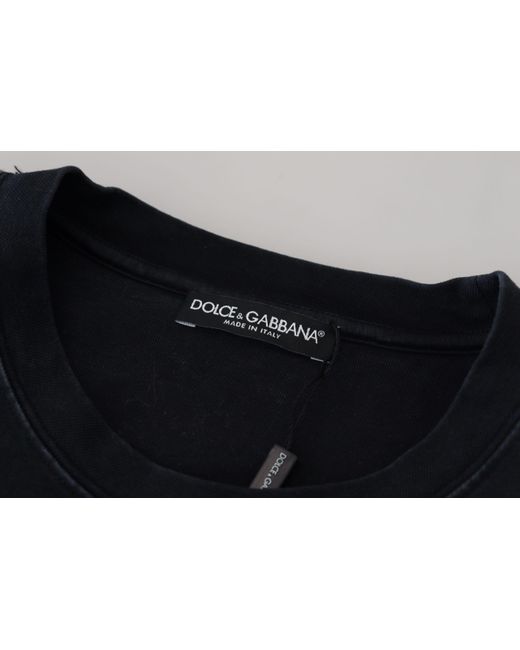 Dolce & Gabbana Black D&g Fashion Round Neck Cotton T-shirt