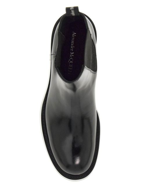 Alexander McQueen Black Chelsea Float Ankle Boots for men