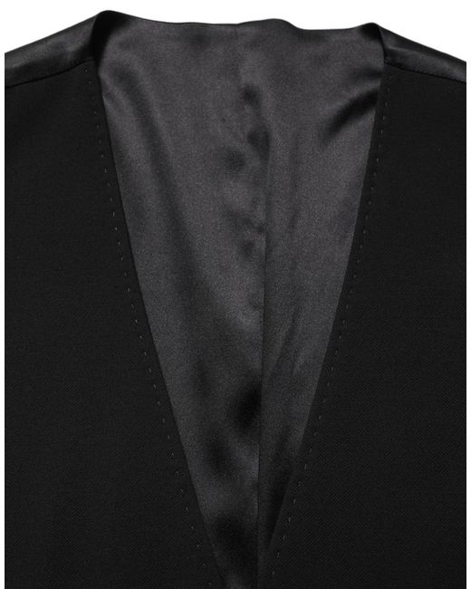 Dolce & Gabbana Black Wool Single Breasted Waistcoat Vest for men