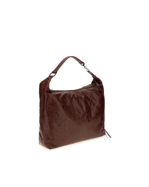 Balenciaga Brown Bordeaux Lamb Ovis Aries Aries Shoulder Bag