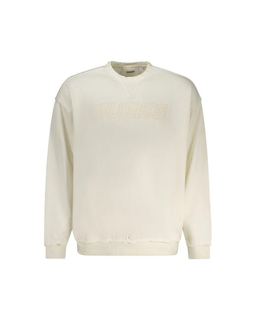 Guess White Cotton Men Sweater for men