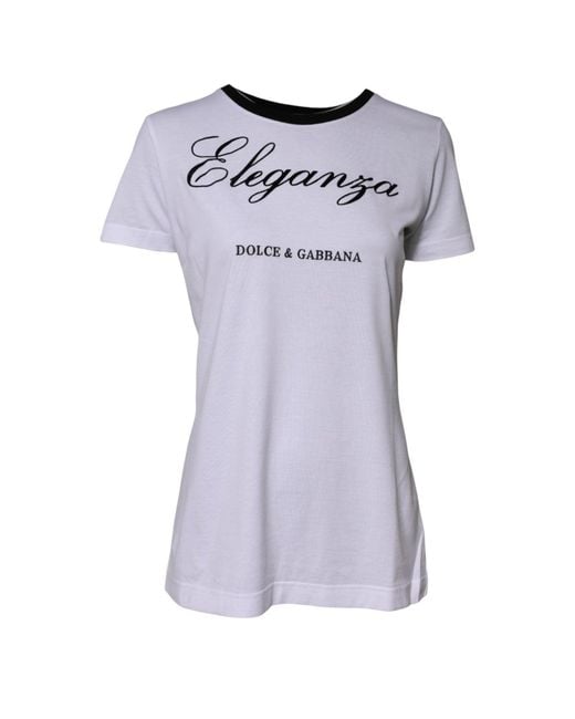 Dolce & Gabbana Purple Eleganza Cotton Crew Neck Tee T-Shirt