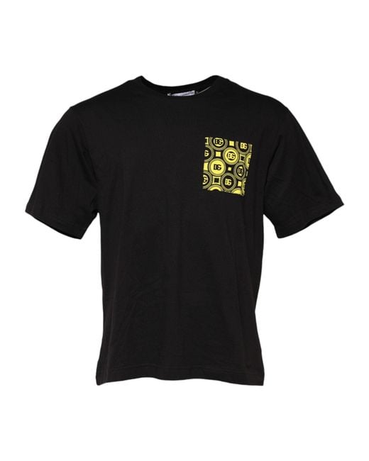 Dolce & Gabbana Black Tshirt With Pocket for men
