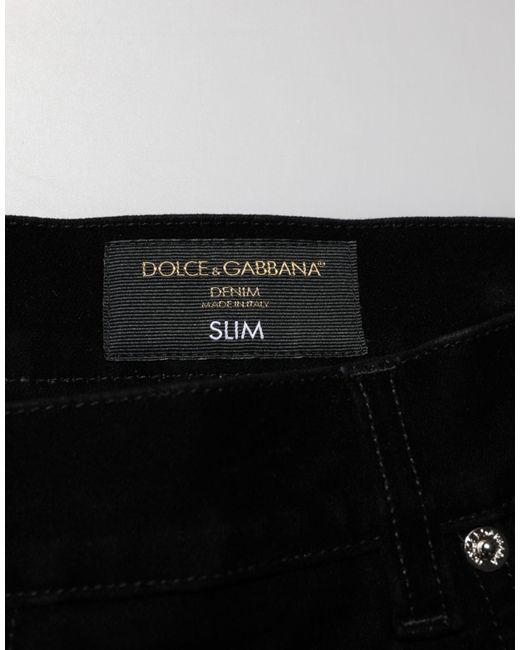 Dolce & Gabbana Black Cotton Slim Fit Denim Trouser Jeans Viscose Elastane for men