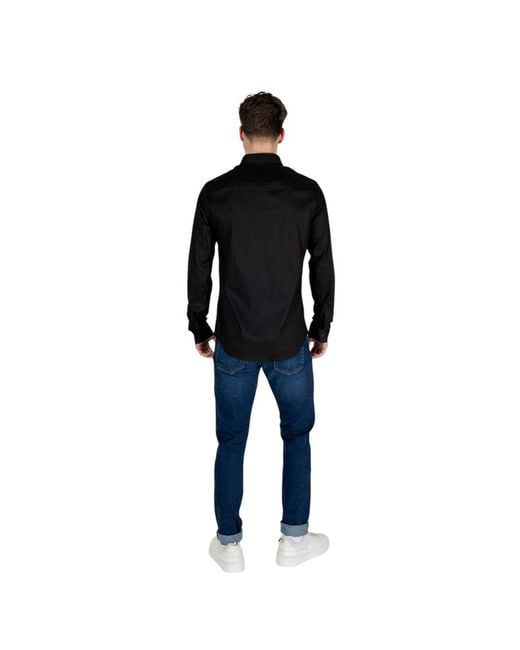 ARMANI EXCHANGE Black Lyocell Shirt for men