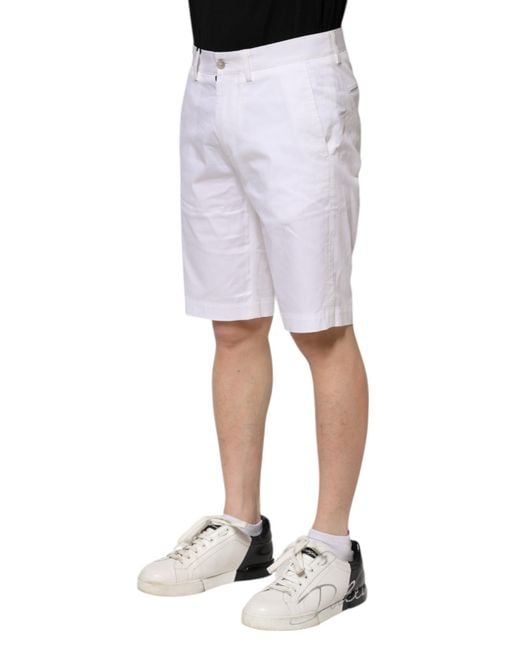Dolce & Gabbana Blue Cotton Chino Regular Fit Shorts for men