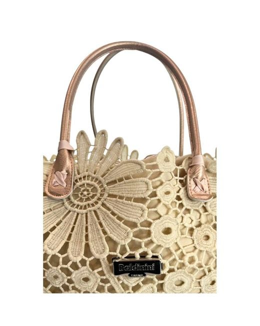Baldinini Metallic Beige Pu Handbag