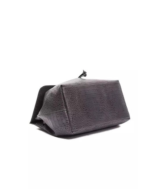 Pompei Donatella Black Logo-plaque Snake Texture Handbag