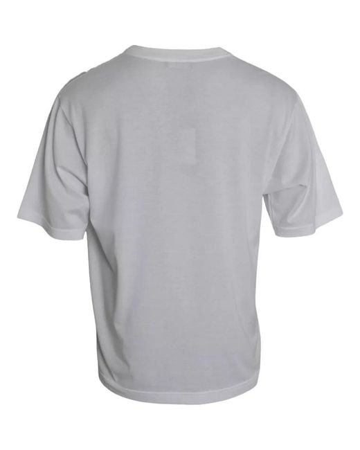 Dolce & Gabbana Gray Cotton Round Neck Short Sleeve T-Shirt for men