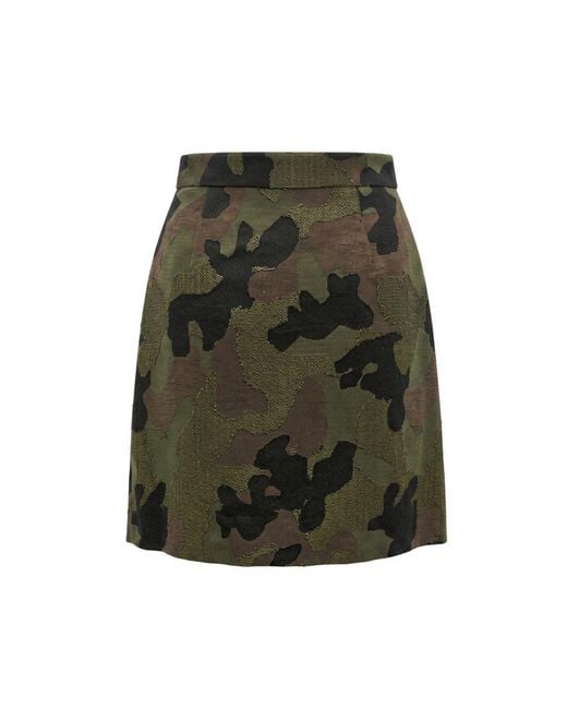 Trussardi Green Black Cotton Skirt