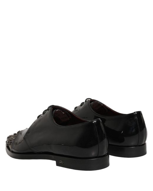 Dolce & Gabbana Black Embellished Men Derby Dress Formal Shoes for men