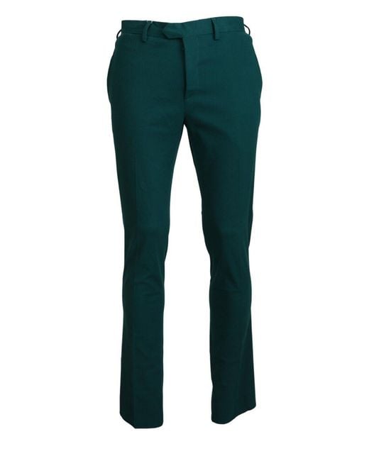 Bencivenga Green Straight Fitformal Trousers Pants for men
