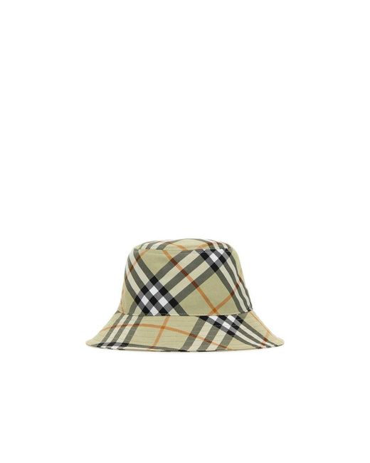 Burberry Green Check Bucket Hat for men