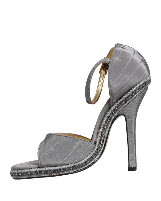 Dolce & Gabbana Gray High Heeled Sandals Ankle Strap Shoes