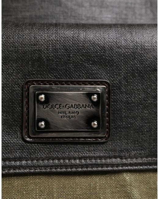 Dolce & Gabbana Black Military Green Two Tone Tote Duffel Shoulder Borse Bag for men