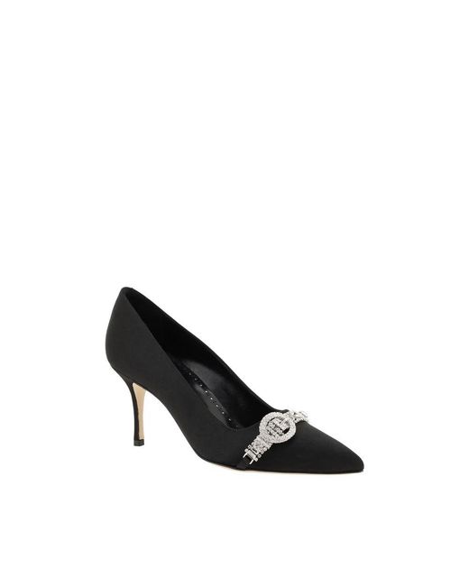 Manolo Blahnik Black Asapump Satin Pumps for men