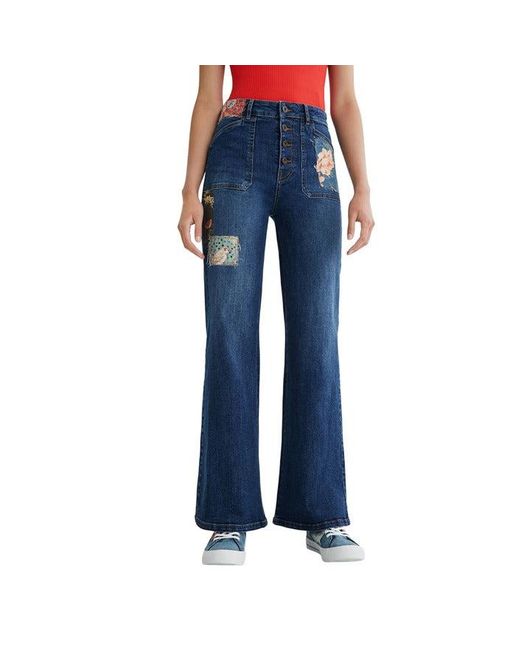 Desigual Denim Buttoned Jeans in Blue - Lyst