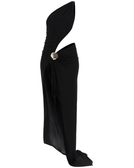 DSquared² Black One-Shoulder Long Dress With