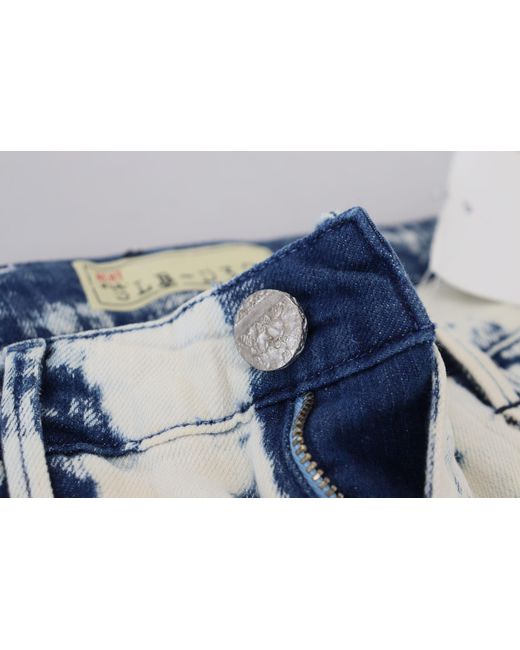 Acht Blue Chic Low Waist Tattered Skinny Jeans