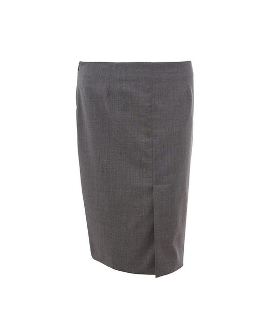 Lardini Gray Wool Skirt