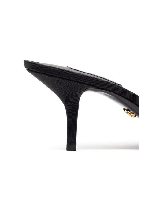 Dolce & Gabbana Black Cotton Mules