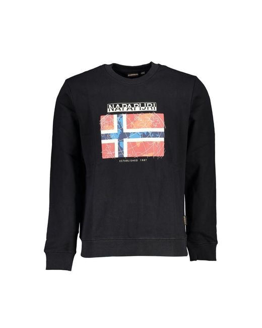 Napapijri Black Cotton Sweater for men