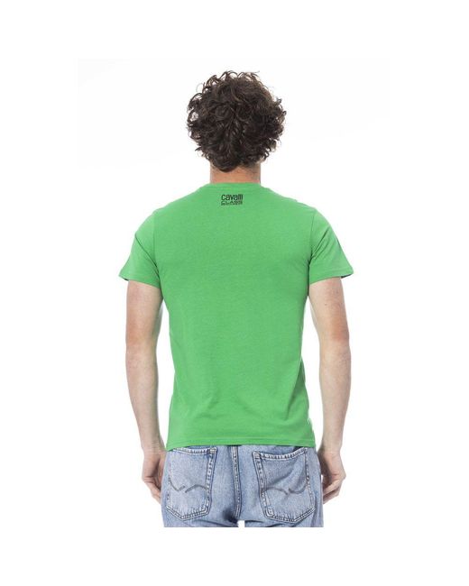 Roberto Cavalli Green Cotton T-Shirt for men
